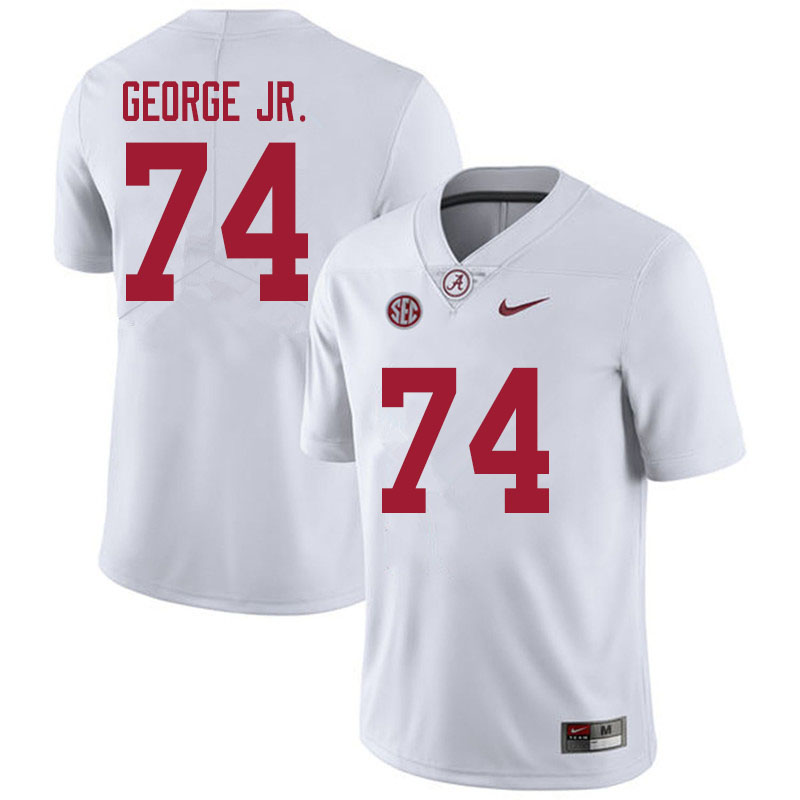 Alabama Crimson Tide Men's Damieon George Jr. #74 White NCAA Nike Authentic Stitched 2020 College Football Jersey QX16G86OE
